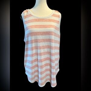Market & Spruce Pink Striped Relaxed Tank Top